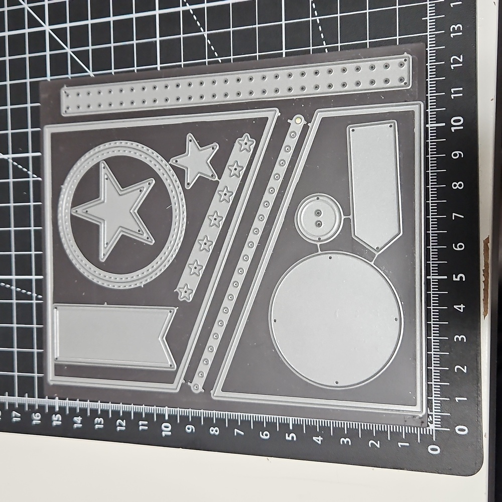 MFT511 Die Set with Star and Circle Designs frames & borders to cut and emboss.